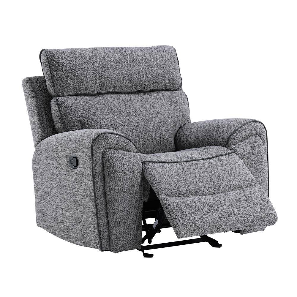 Omni Gray Polyester 3-Piece Reclining Living Room Set