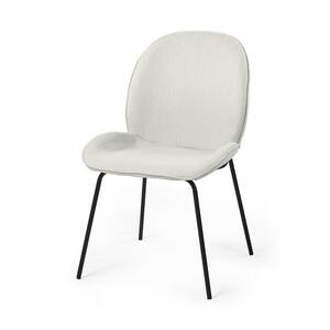 White And Black Upholstered Fabric Side Chair (Set Of 2)