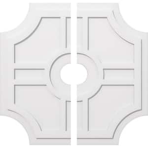 1 in. P X 13-1/4 in. C X 40 in. OD X 6 in. ID Haus Architectural Grade PVC Contemporary Ceiling Medallion, Two Piece
