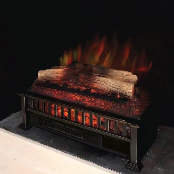 23 in. Infrared Electric Fireplace Log Set Heater with Adjustable LED Flames and Remote, Crackling Sound