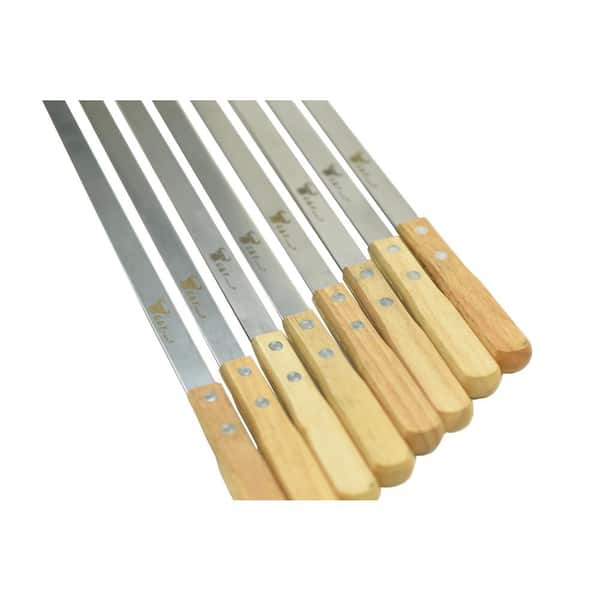 23 in. L x 5/8 in. W 2 mm Think Stainless Steel BBQ skewer in Silver  (8-Piece)