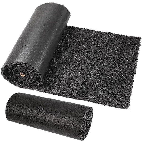 96 in. x 24 in. Black Recycled Rubber Mulch Mat Roll for Landscaping Permanent Mulch Edging Border (2-Pack)