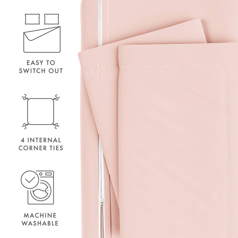 Blush Twin/Twin XL Microfiber Duvet Cover Set with Standard Sham