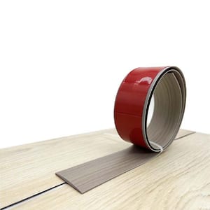 1.5 in. x 16.4 ft. Grey Grain Floor Transition Strip Self Adhesive For Joining Floor Gaps, Carpet Threshold Transition