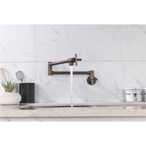 Residential Wall Mount Pot Filler Faucet in Bronze