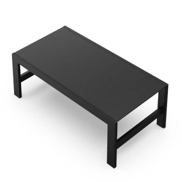 Alpulon Aluminum Patio Outdoor Coffee Table in Black