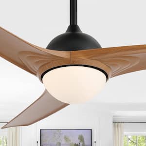 Sully 52 in. 1-Light App/Remote 6-Speed Propeller Integrated LED Indoor/Outdoor Light Brown Wood Ceiling Fan