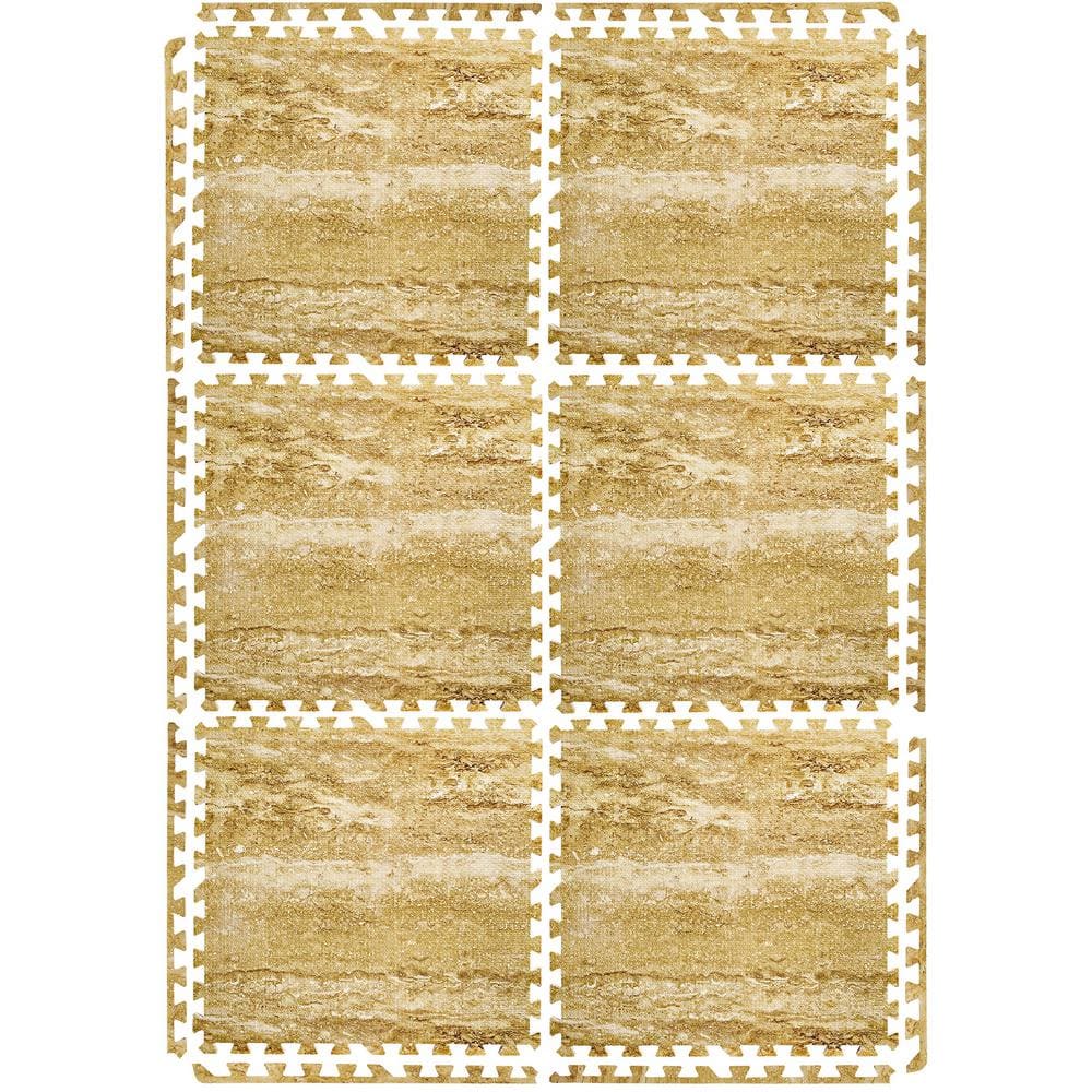 Wood Grain Floor Tiles Marble Brown Residential 24 in. x 24 in. Interlockin