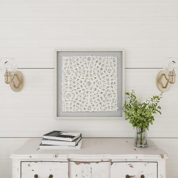 Litton Lane 24 in. x 24 in. Gray Wood Coastal 3D Origami