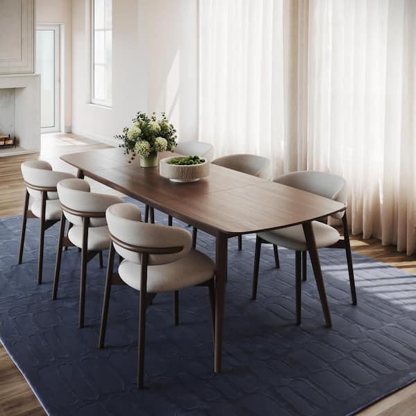 Summit Plush Textured Washable Blue 7 ft. x 9 ft. Indoor Area Rug