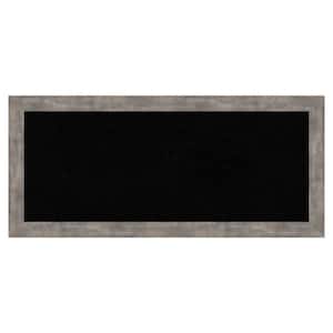 Marred Pewter Wood Framed Black Corkboard 33 in. x 15 in. Bulletin Board Memo Board