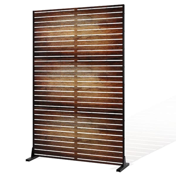 TUYOHW 72 in. H x 47 in. W Metal Privacy Screen Deck Patio Balcony Garden, Freestanding Decorative Privacy Screen and Panels