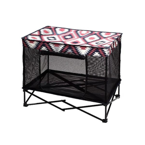 Quik Shade 36 in. W x 24 in. D Medium Southwestern Blanket Pattern Instant Pet Kennel with Mesh Bed