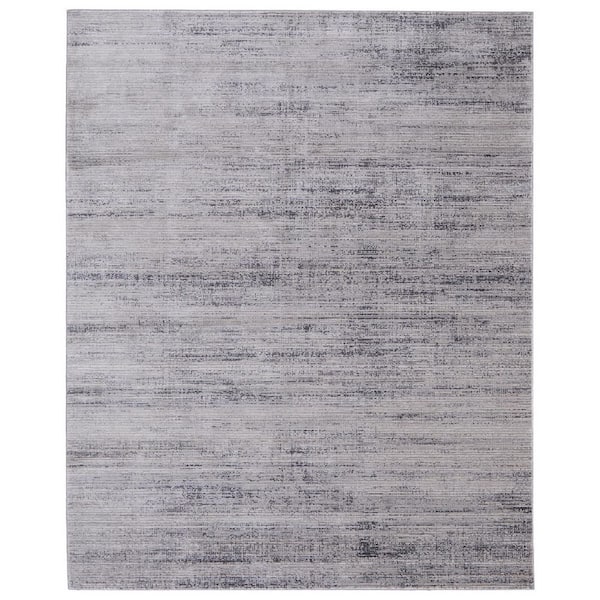 HomeRoots Gray, Ivory 9 ft. x 13 ft. Solid Color Area Rug