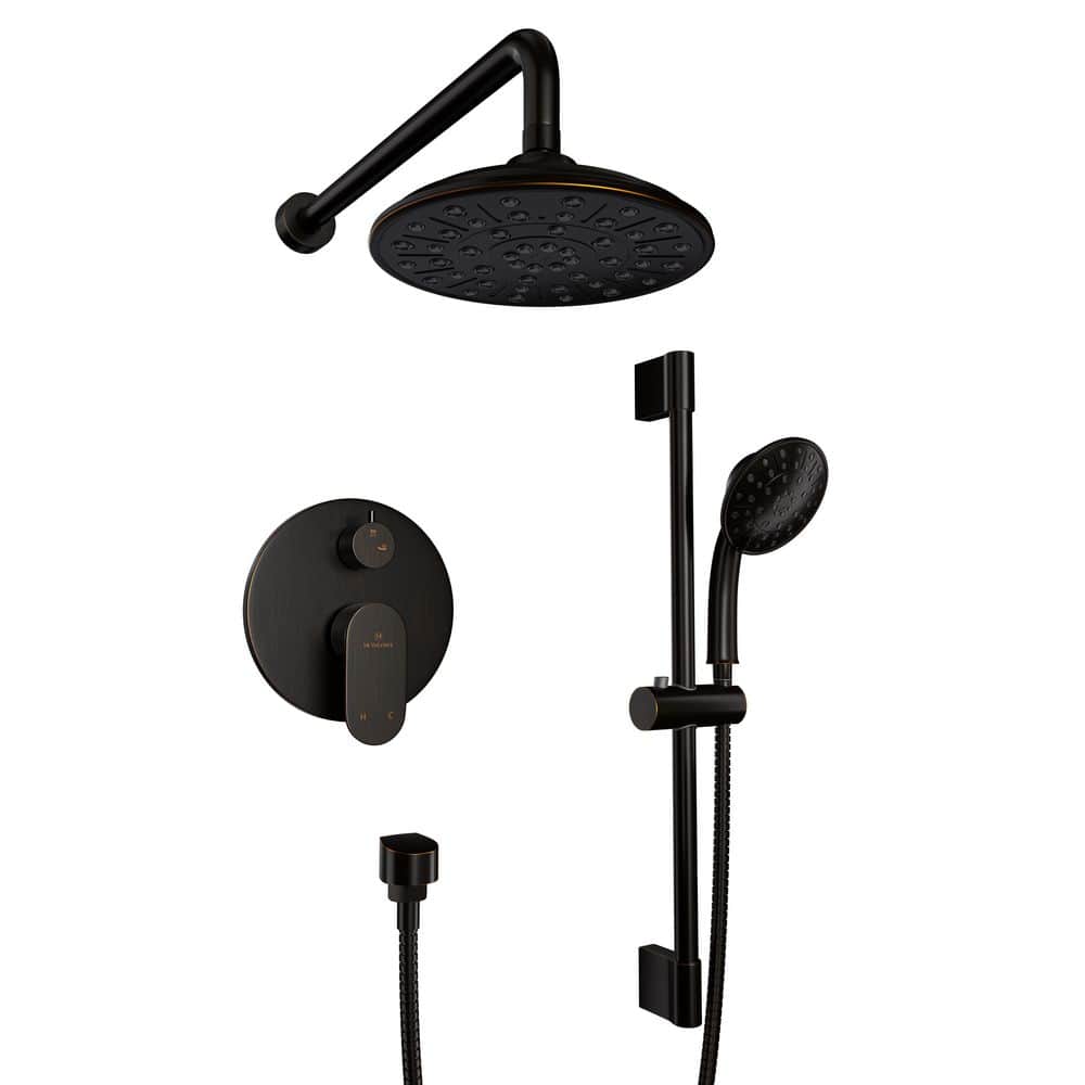 Bronze Oil-Rubbed Dual Shower System with Adjustable Handheld