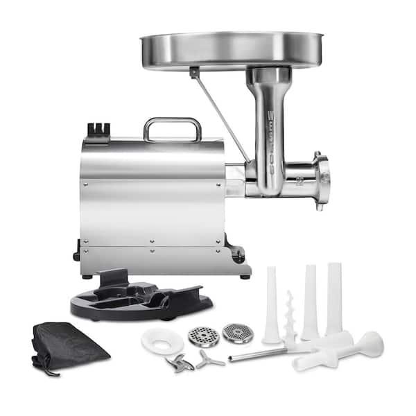10028 N Electric Meat Grinder for Professionals 1200 W n.12 Reber Vintage  Design in Stainless Steel and Aluminum Reducer - Minced & Ground - Foxchef
