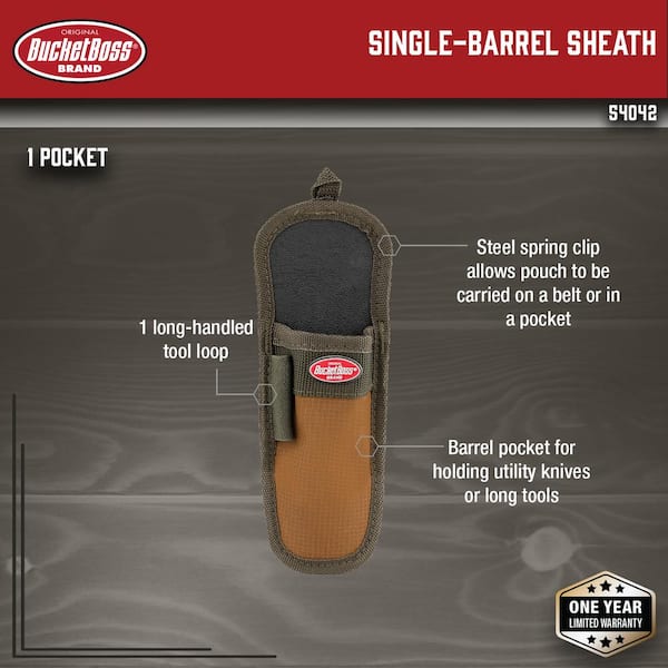 3.75 in. 1-Pocket Single Barrel Tool Belt Sheath Holster Tool Holder