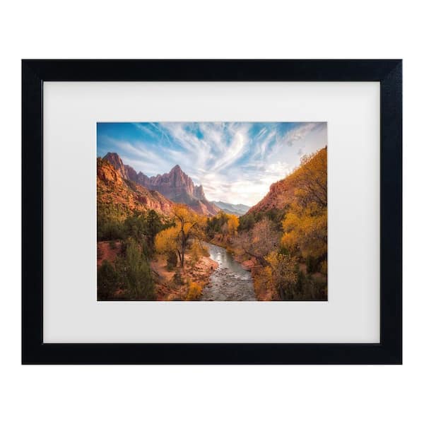 Trademark Fine Art Michael Zheng Watchman Sunset Matted Framed Photography Wall Art 13 in. x 16 in