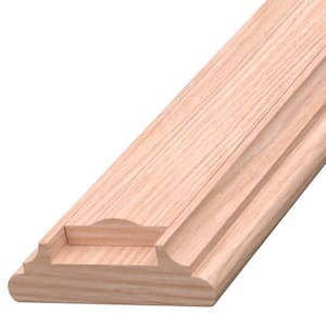 Stair Parts 6045 16 ft. Unfinished Red Oak Shoe Rail with Crown Fillet