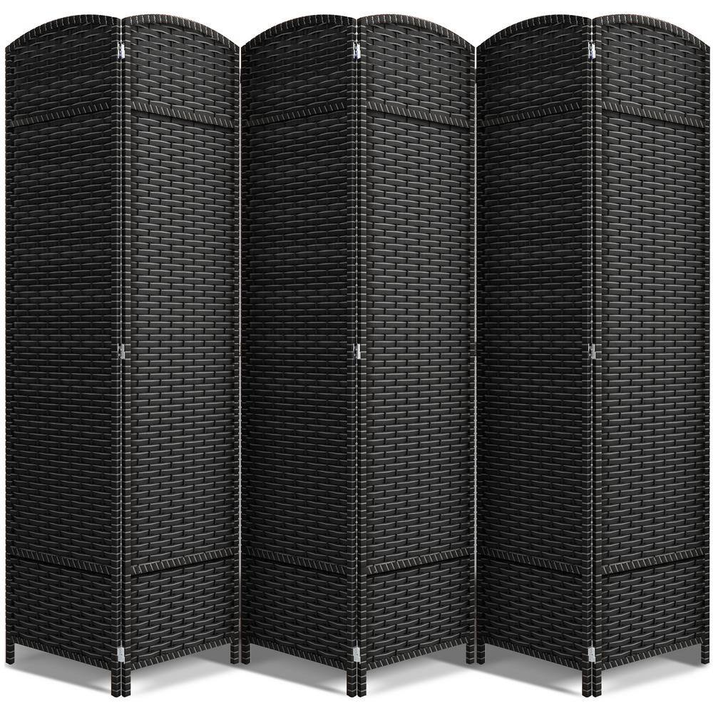 6-Panel Room Divider 6 ft. Tall, Wide Double Hinged Privacy Screen Panels, 