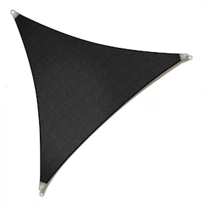 26' x 26' x 26' Triangle Super Ring Sun Shade Sail 260 GSM Heavy Duty - Black