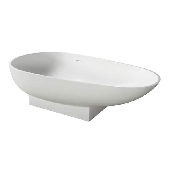 Barclay Products Carlyle 70 in. Resin Flatbottom Non-Whirlpool Bathtub in Matte White