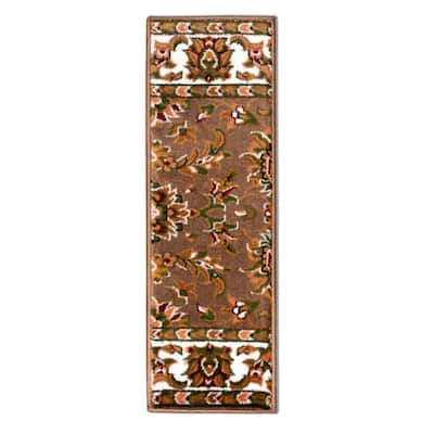 0.75 ft. x 2.41 ft. Sydney Oriental Chocolate PP Stair Treads, Set of 4 Persian Carpet Treads