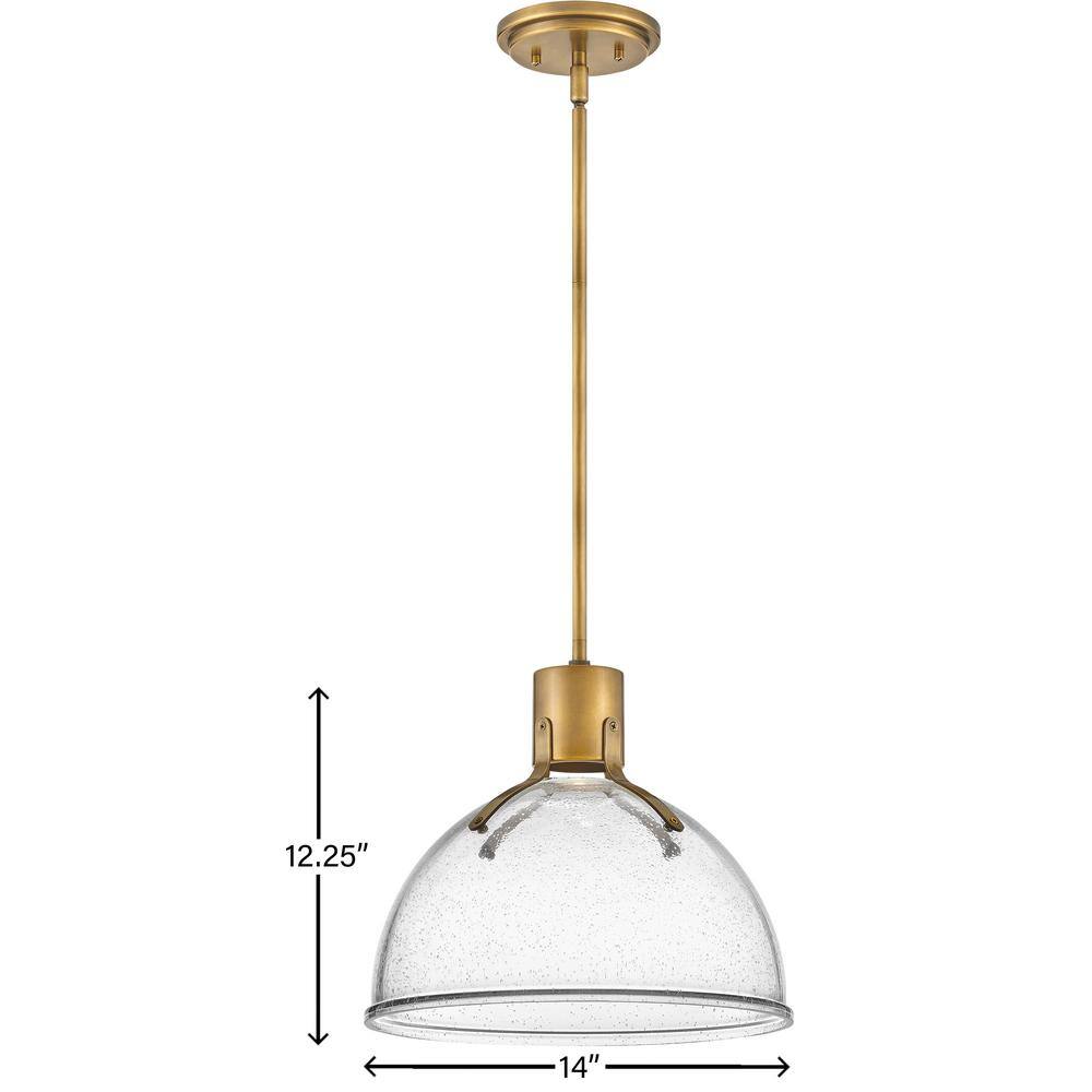 Heritage Brass Argo LED Bowl Pendant with Clear Seedy Glass
