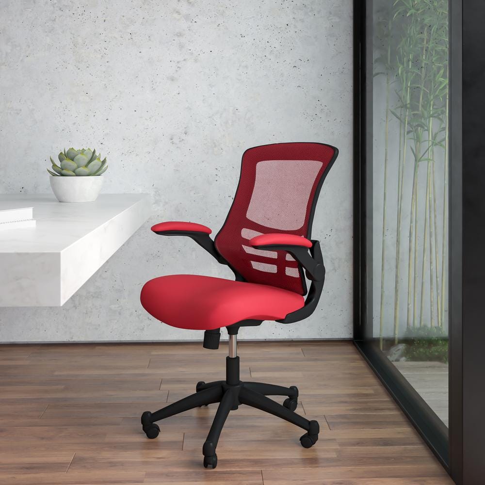 Carnegy Avenue Mesh Mid-Back Swivel Desk Chair in Red CGA-BL