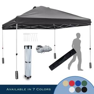 10 ft. L x 10 ft. L Gray Instant Canopy Pop-Up Tent Adjustable Legs