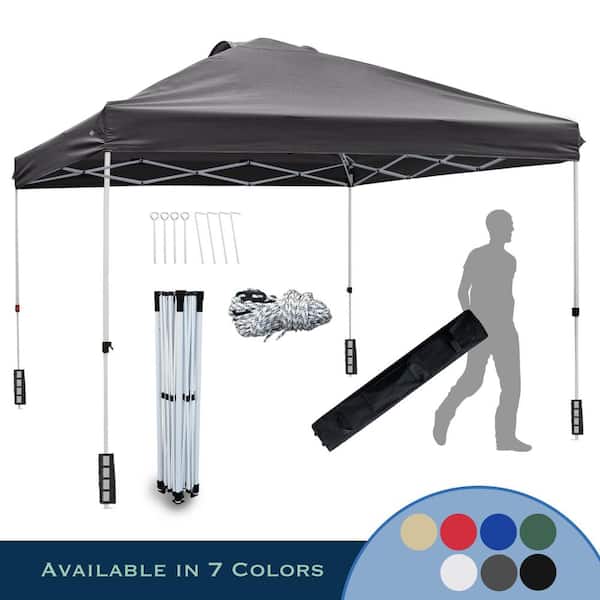 LAUREL CANYON 10 ft. L x 10 ft. L Gray Instant Canopy Pop-Up Tent Adjustable Legs