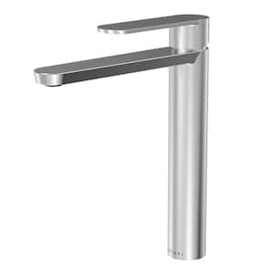 Yasawa Single Handle Single Hole Vessel Sink Faucet with Drain Assembly in Brushed Stainless Steel