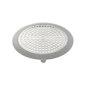 Bathroom Sink/Bathtub Hair Catcher and Drain Protector in Brushed Nickel