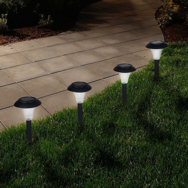 Solar Powered LED Black Stake Lights (8-Pack)