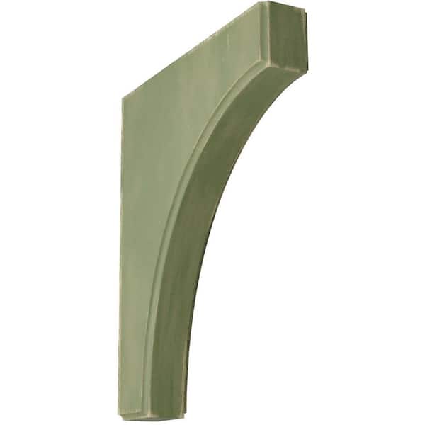 Ekena Millwork 1-3/4 in. x 12 in. x 10 in. Restoration Green Clarksville Wood Vintage Decor Bracket