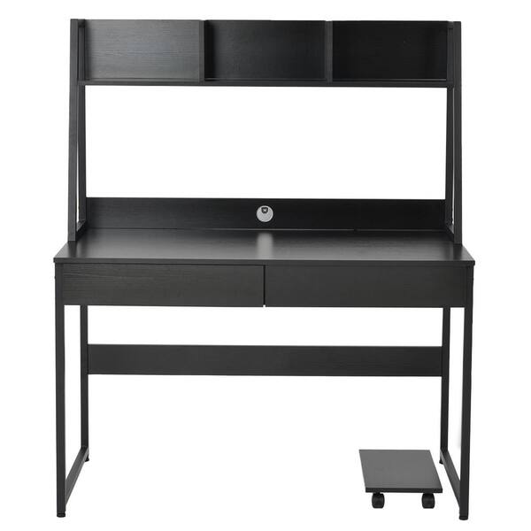 GZMR 47.3 in. Black Space Saving Design Home Office Computer Desk with