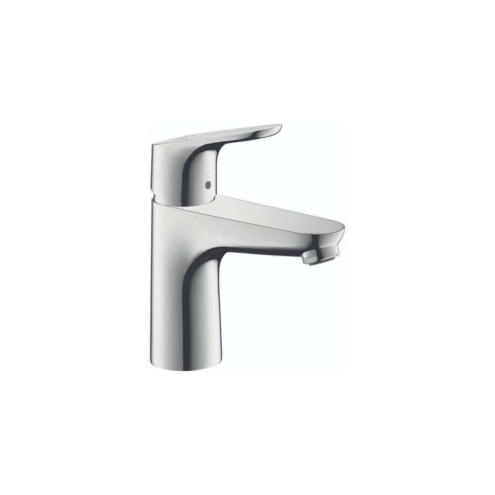 Chrome Modern Single Hole Bathroom Faucet with Drain Assembly