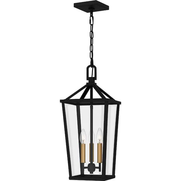 Quoizel Hull 22 in. 3-Light Matte Black Outdoor Pendant Light ...