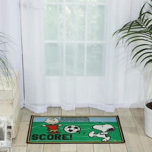 Peanuts Green 2 ft. X 3 ft. Modern Distressed Area Rug