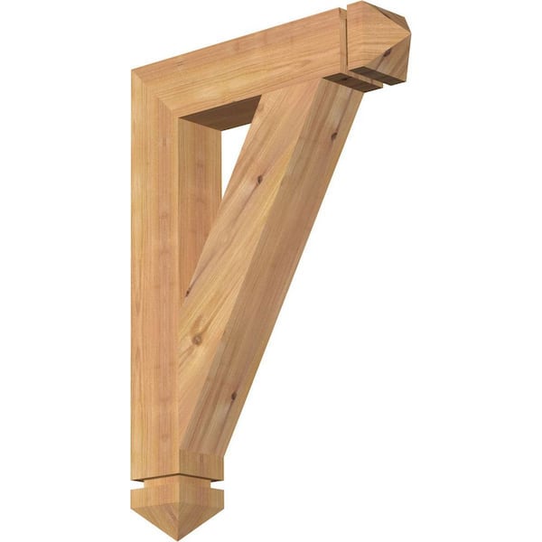 Ekena Millwork 3.5 in. x 26 in. x 18 in. Western Red Cedar Traditional Arts and Crafts Smooth Bracket