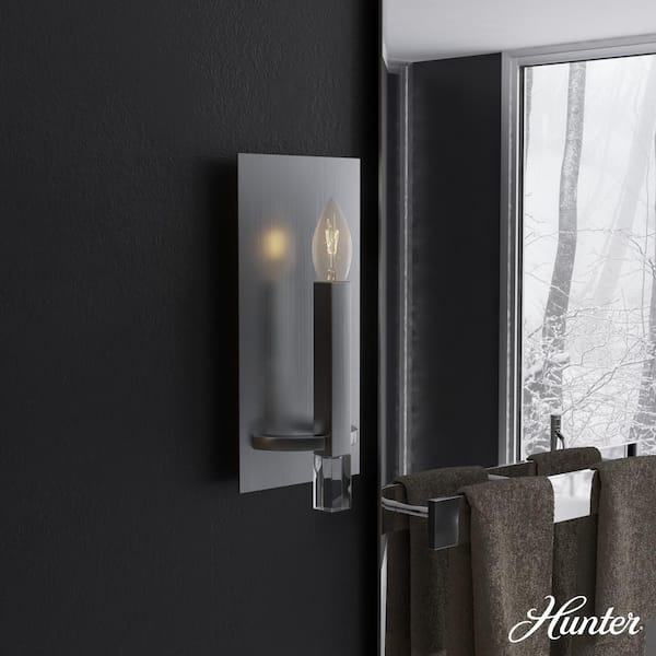 Hunter Sunjai 1-Light Brushed Nickel Wall Sconce