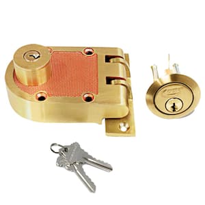 Satin Bronze High Security Heavy-Duty Jimmy Proof Double Cylinder Deadbolt Lock with Flat Strike and 2 SC1 Keys