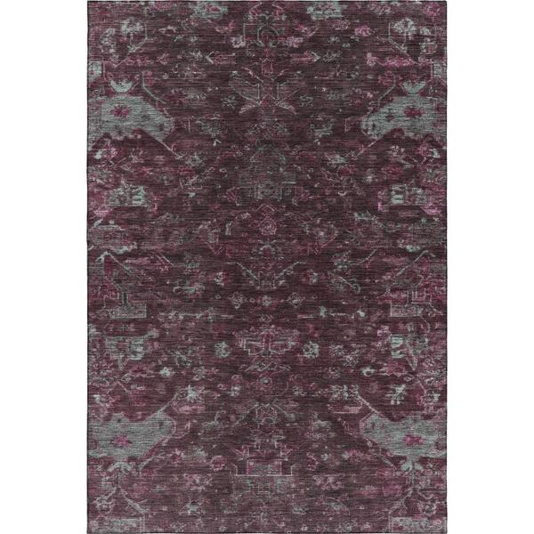 Mayfield Premium Machine Washable Abstract AMF2322 Burgundy 10 ft. x 14 ft. Area Rug