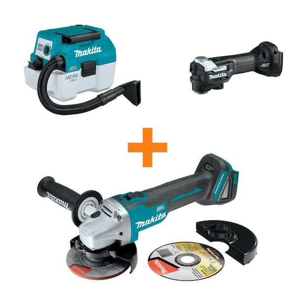 18V LXT Brushless 2 Gallon Wet/Dry Vacuum and 18V LXT Brushless Multi-Tool with 18V LXT Brushless Angle Grinder