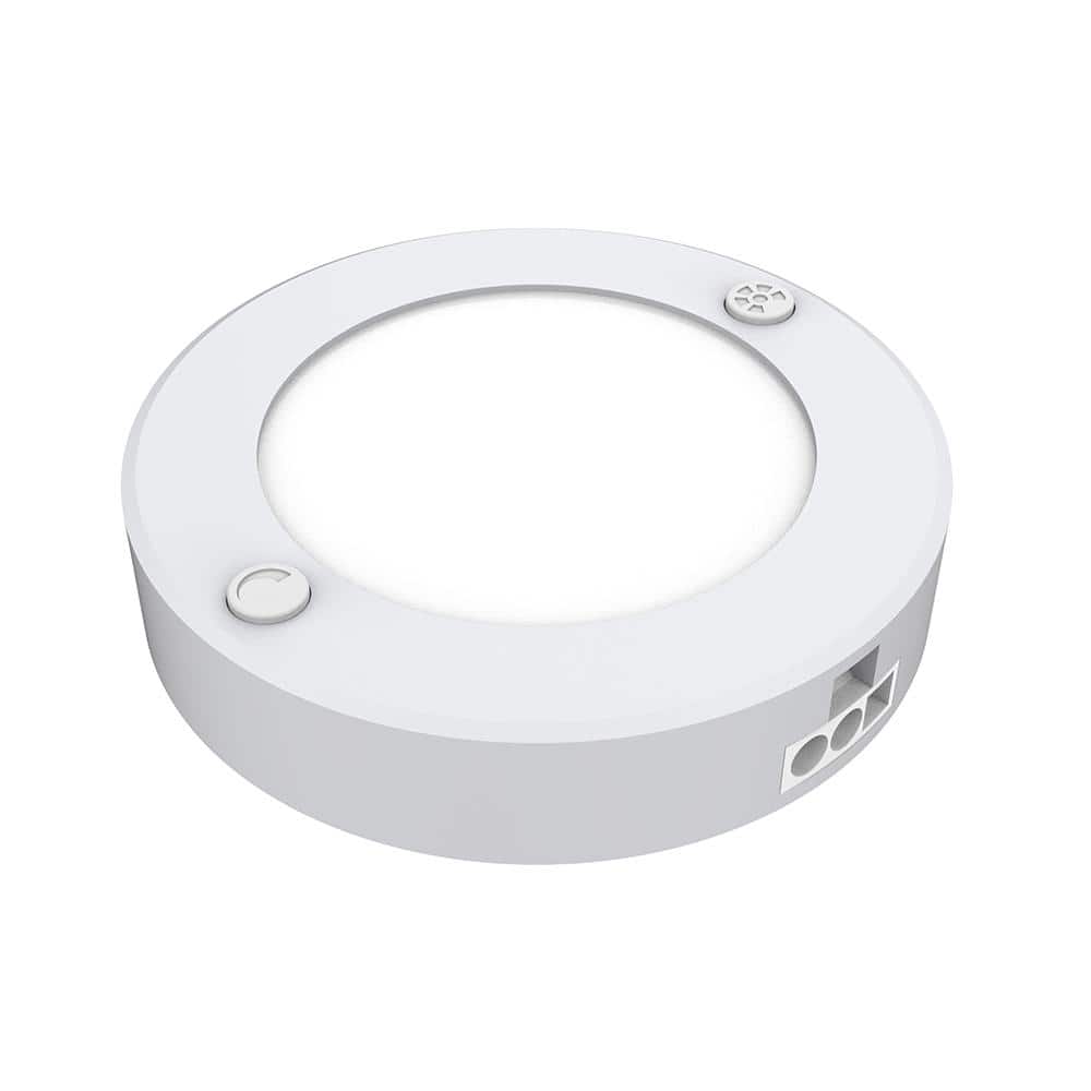 3-Inch White Aluminum LED Puck Lights with Adjustable Color Temperature