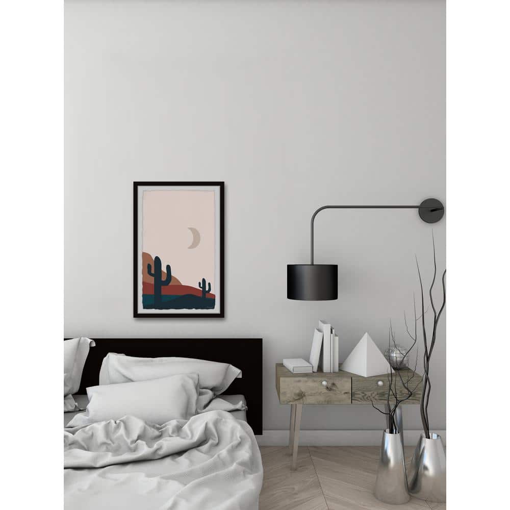 Moonlit Desert Scene Framed Print in Black Frame, 16 x 24