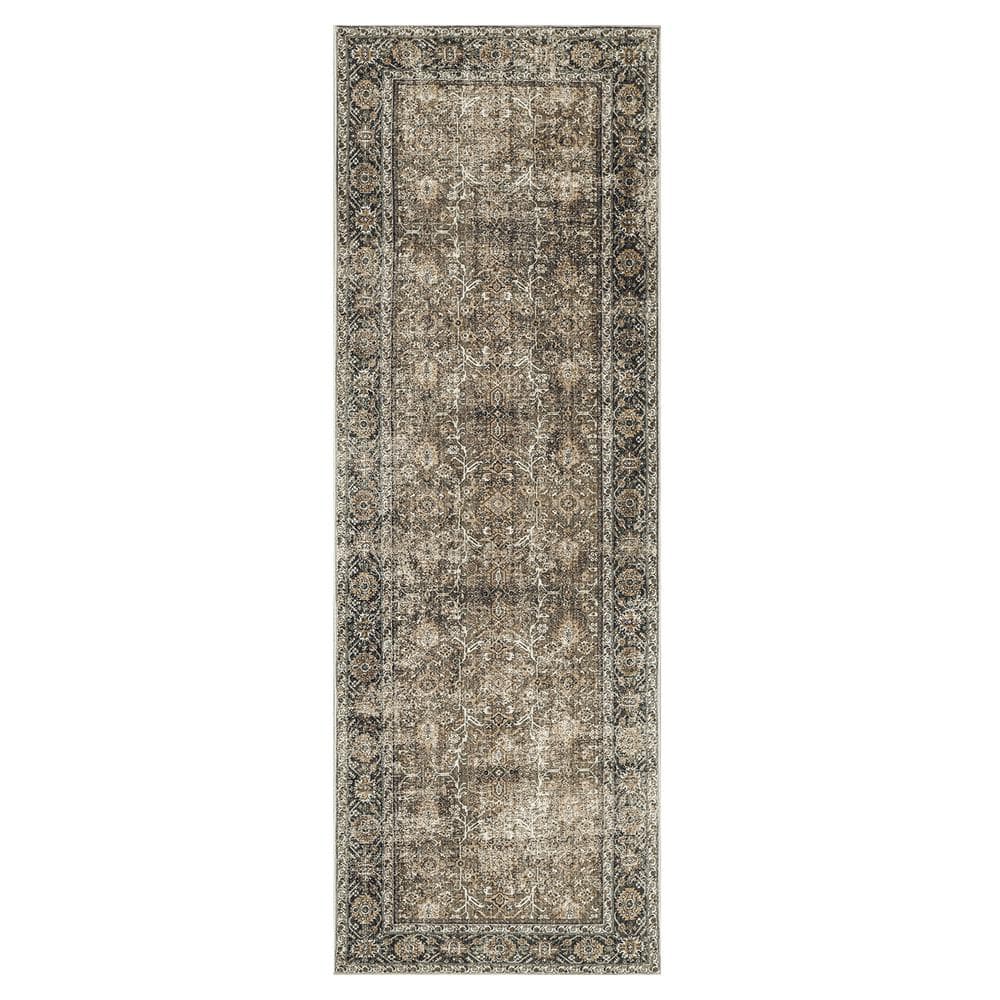 Kingston Brown 2 ft. x 6 ft. Distressed Herati All Over Design Area Rug price history on PriceWatchPro