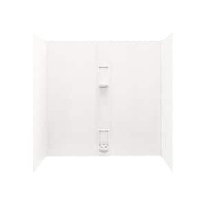 30 in. x 60 in. x 60 in. Solid Surface 5-piece Easy Up Adhesive Alcove Tub Surround in Tahiti White