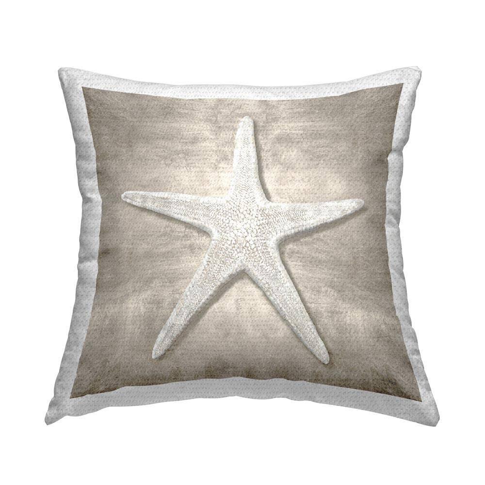 Grey Detailed Starfish Outdoor Printed Throw Pillow by Amber Sterling price history on PriceWatchPro
