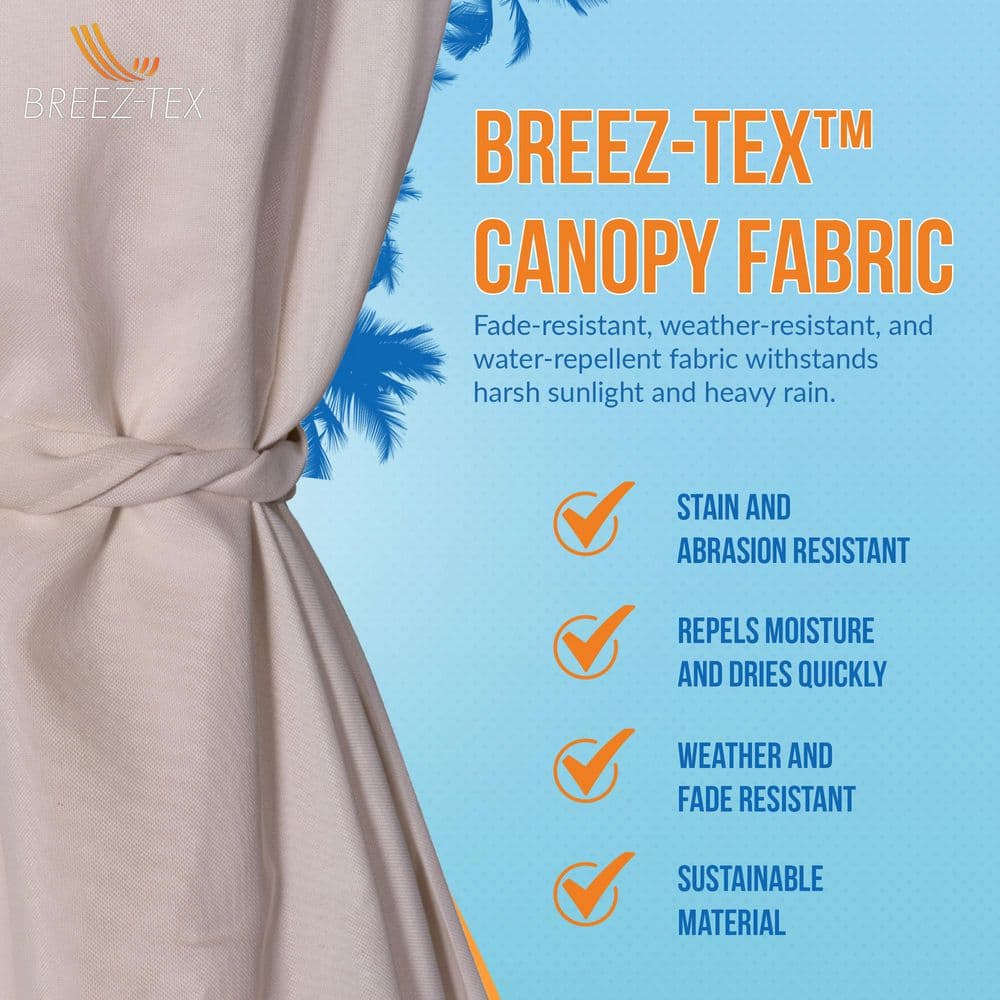 Champagne 10-ft Cantilever Umbrella with Breez-Tex Canopy